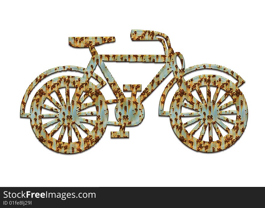 Bicycle, on the background of white