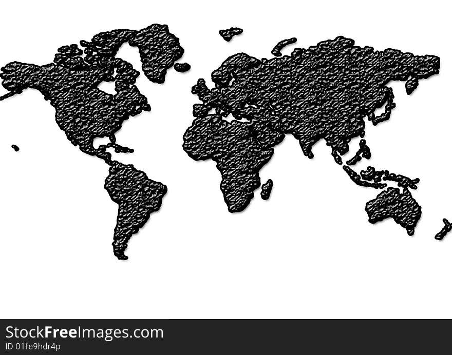 World map, on the background of white