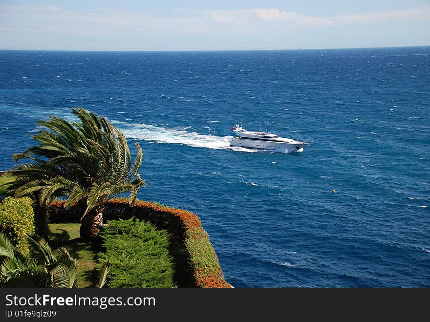 Luxury yacht view from Monaco