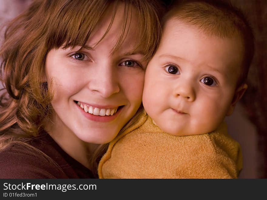 Mother keeps son in his hands. Mother keeps son in his hands