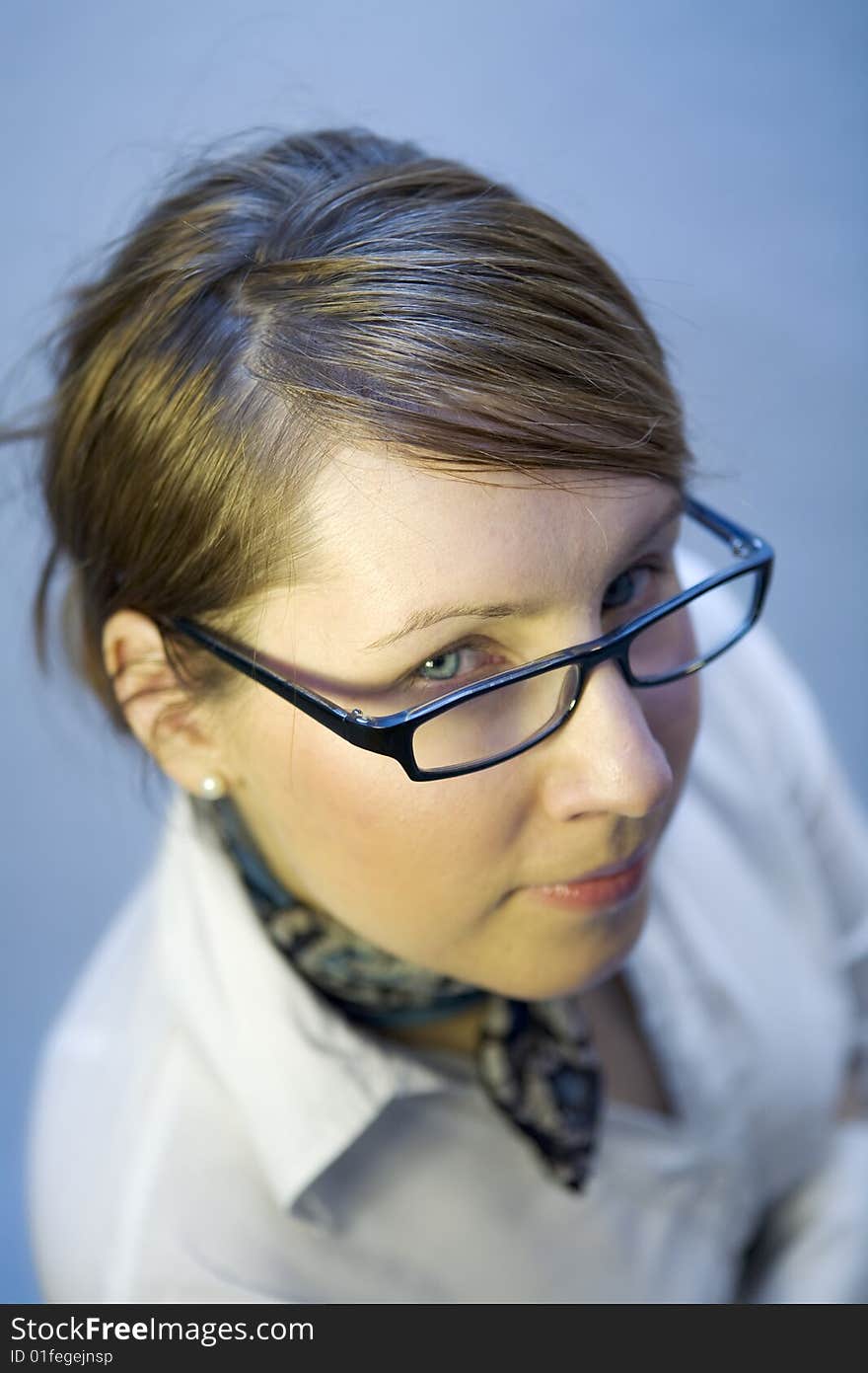 Business woman is posing in front of camera. Business woman is posing in front of camera.