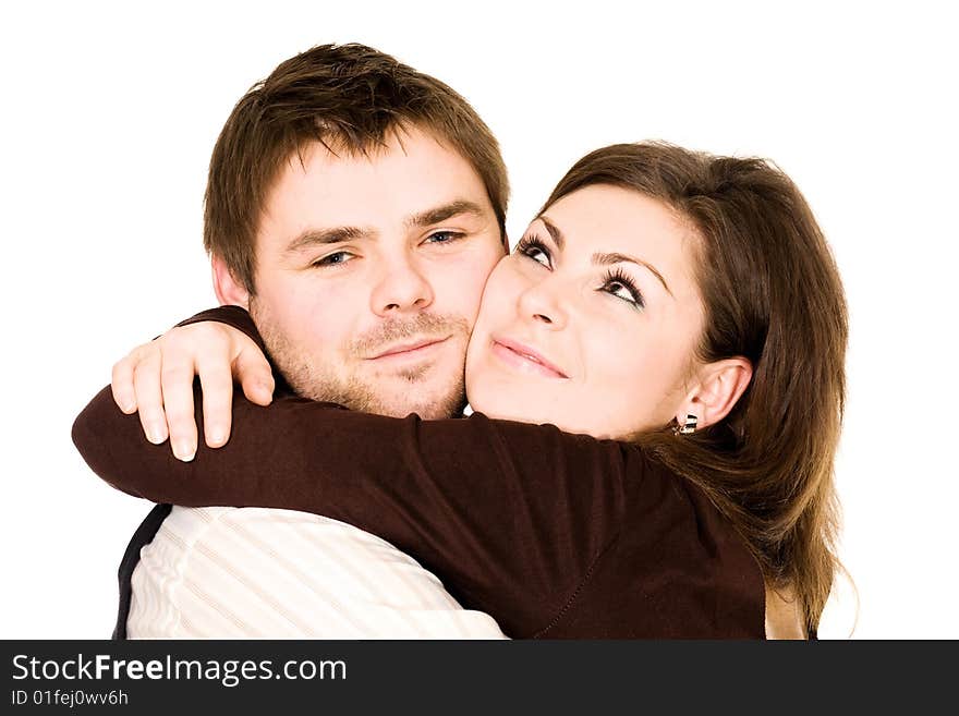 Stock photo: love theme: a portrait of a happy couple embracing. Stock photo: love theme: a portrait of a happy couple embracing