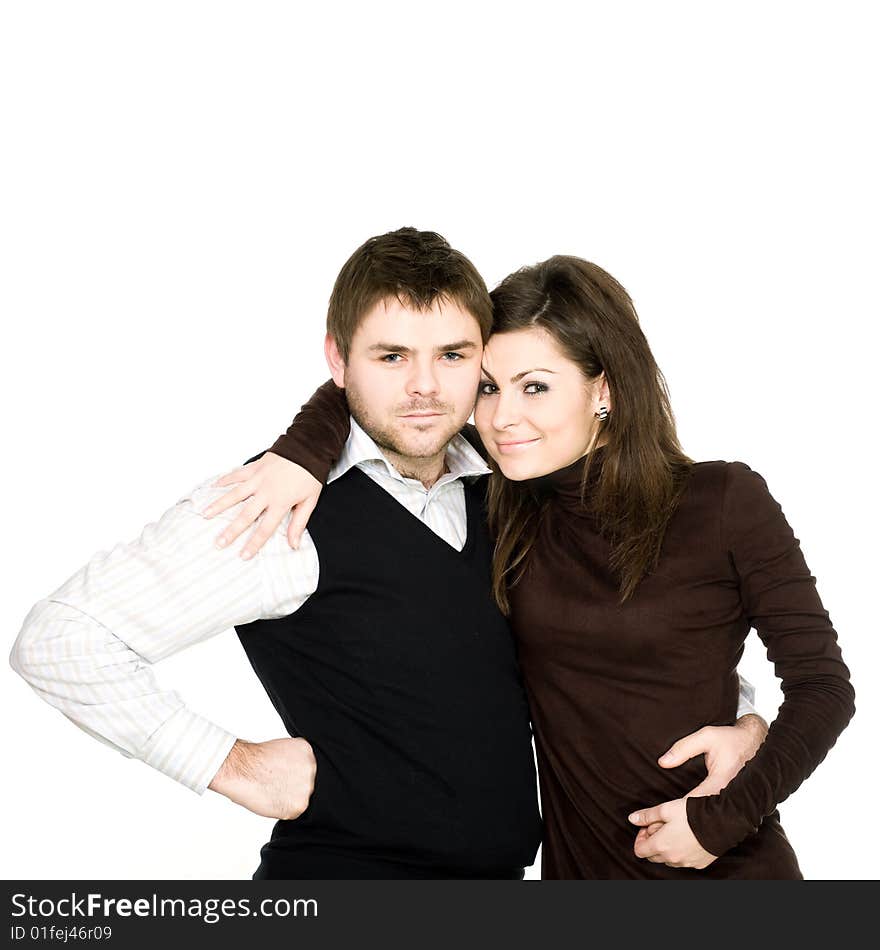 Stock photo: love theme: a portrait of a man and a woman standing together