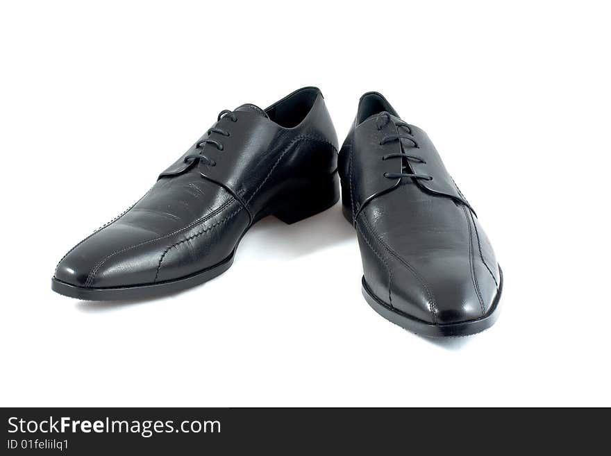 Black shoes isolated on the white background