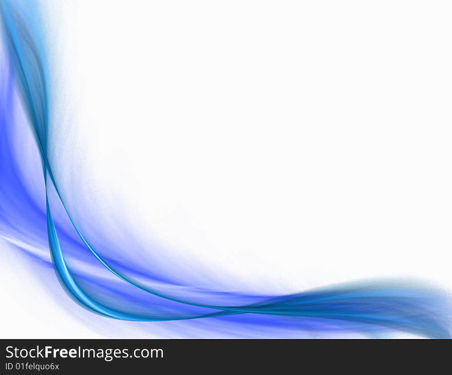 Blue and green fractal swirls on white background