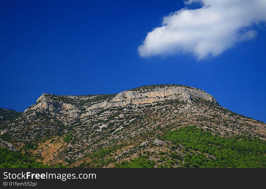 A hill with blue sky in croatia