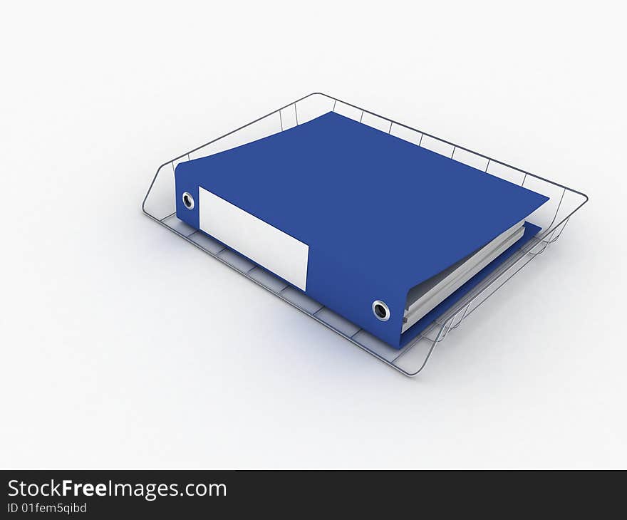 3d office folder on black background. 3d office folder on black background