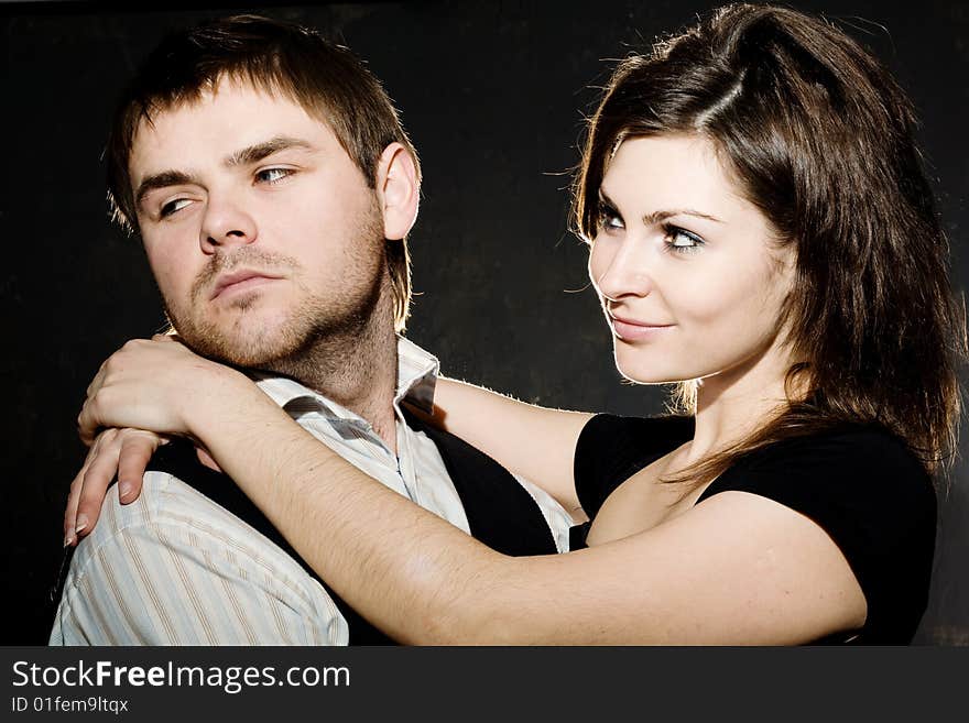 Stock photo: love theme: an image of a man and a woman embracing. Stock photo: love theme: an image of a man and a woman embracing