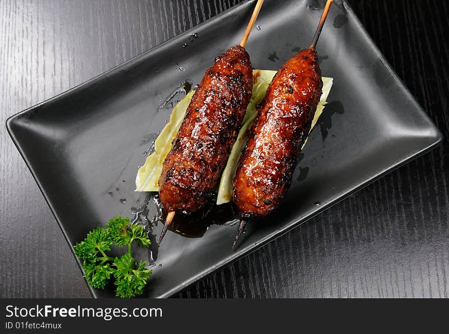 Japanese snack on a table