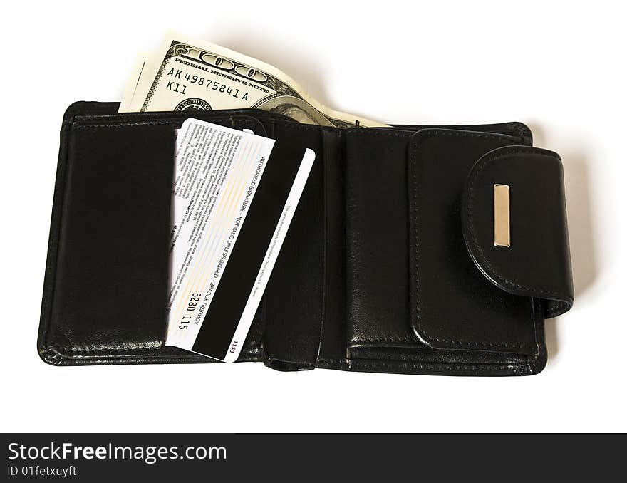 Black Billfold With Dollars