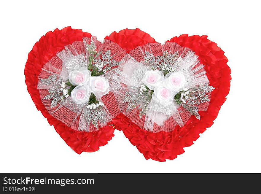 Two bouquets In Love Shape isolated on a white background. Two bouquets In Love Shape isolated on a white background.