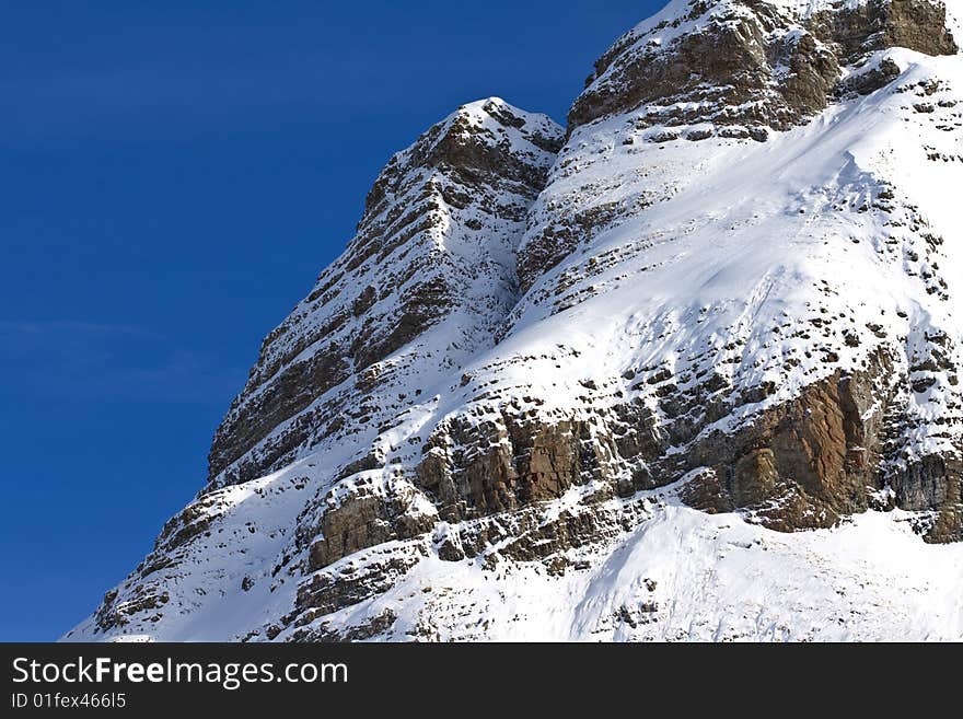 Snow Covered Cliff Face