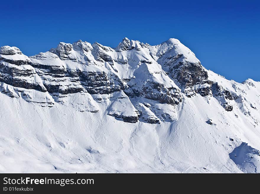 Snow Covered Mountain Range