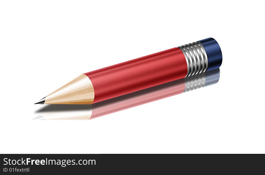 Pencil isolated against white background very high resolution