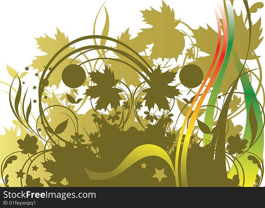 This illustration depicts beautiful plants and flowers. This illustration depicts beautiful plants and flowers