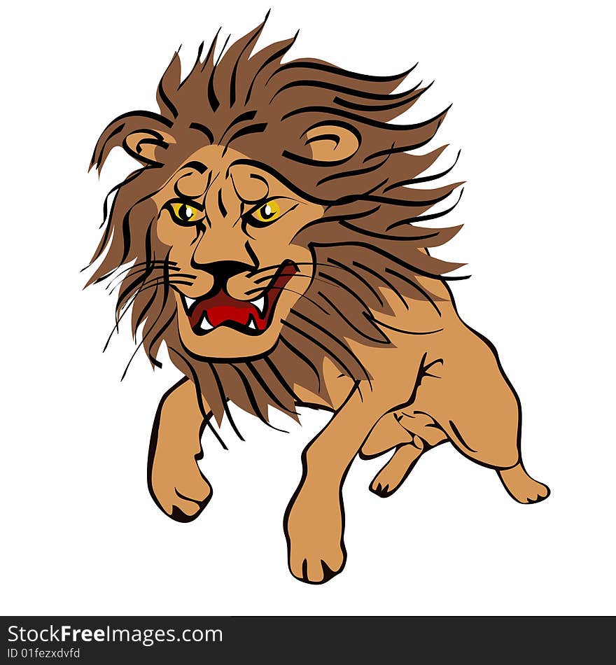 Lion jumper cartoon vector illustration. Lion jumper cartoon vector illustration