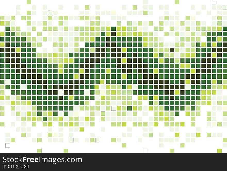 Mosaic background in green colors