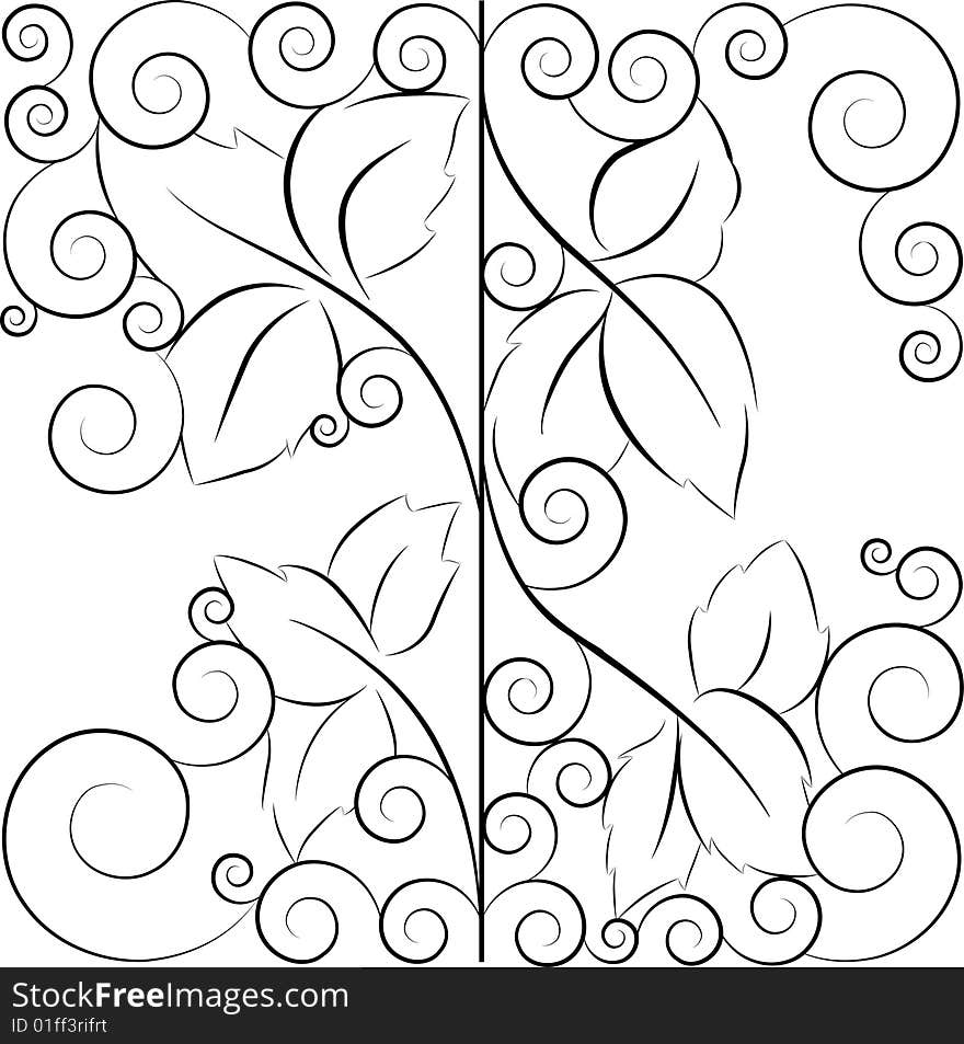 Seamless fence-like pattern with leaves. Seamless fence-like pattern with leaves