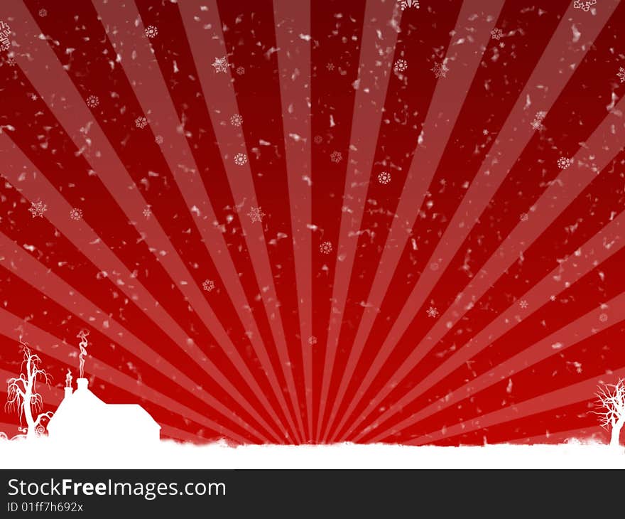 Red winter background (magazin, flyer, card, and more...)