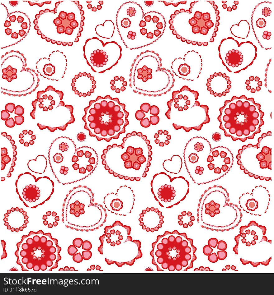 Seamless background with elegant hearts. Seamless background with elegant hearts