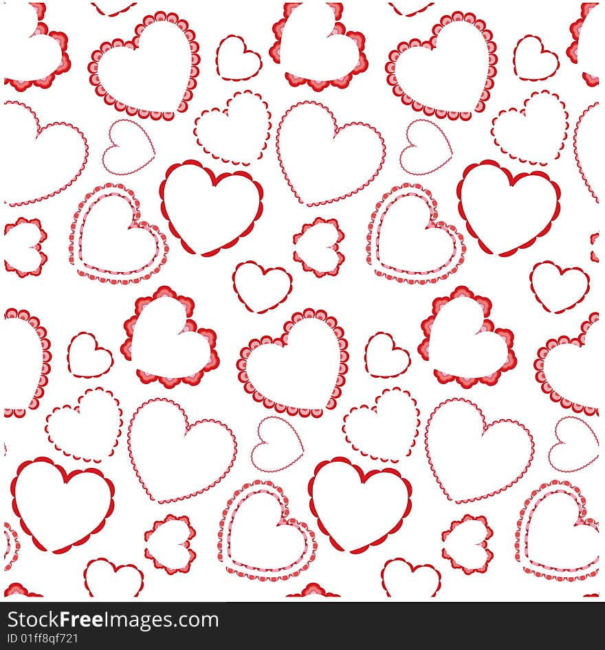 Seamless background with elegant hearts. Seamless background with elegant hearts