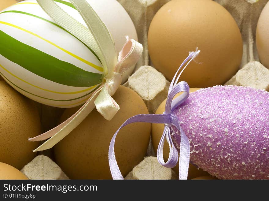 Easter eggs isolated on white