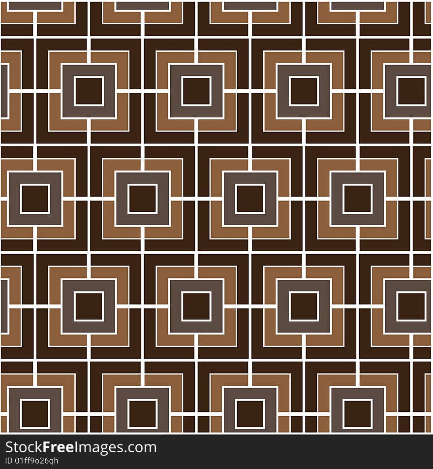 Seamless square brown geometrical pattern. Seamless square brown geometrical pattern