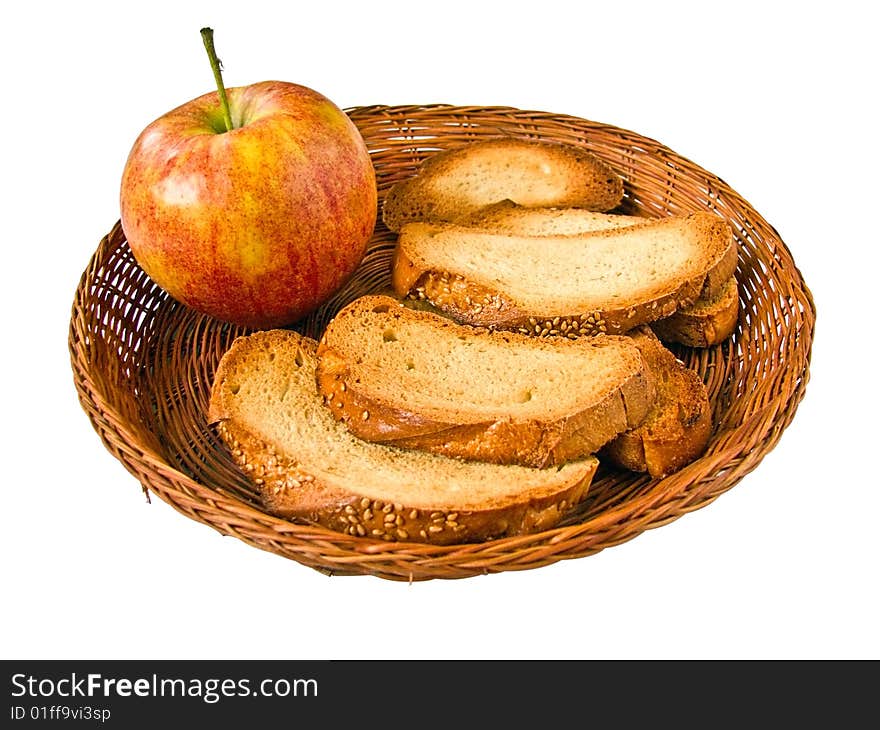 Juicy apple and chunky toasts to morning meal