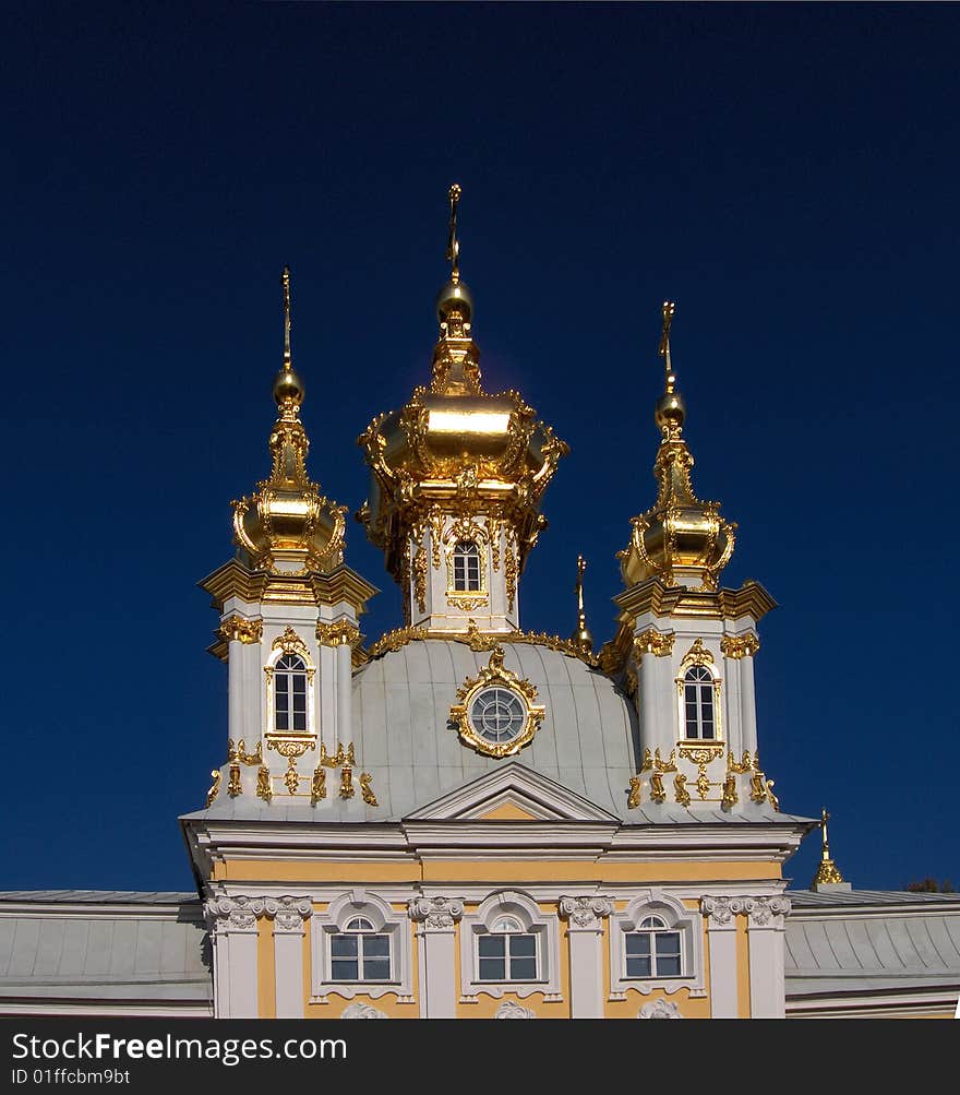 Old Russian Church in Saint-Petersburg in the Petergof Palace. Old Russian Church in Saint-Petersburg in the Petergof Palace