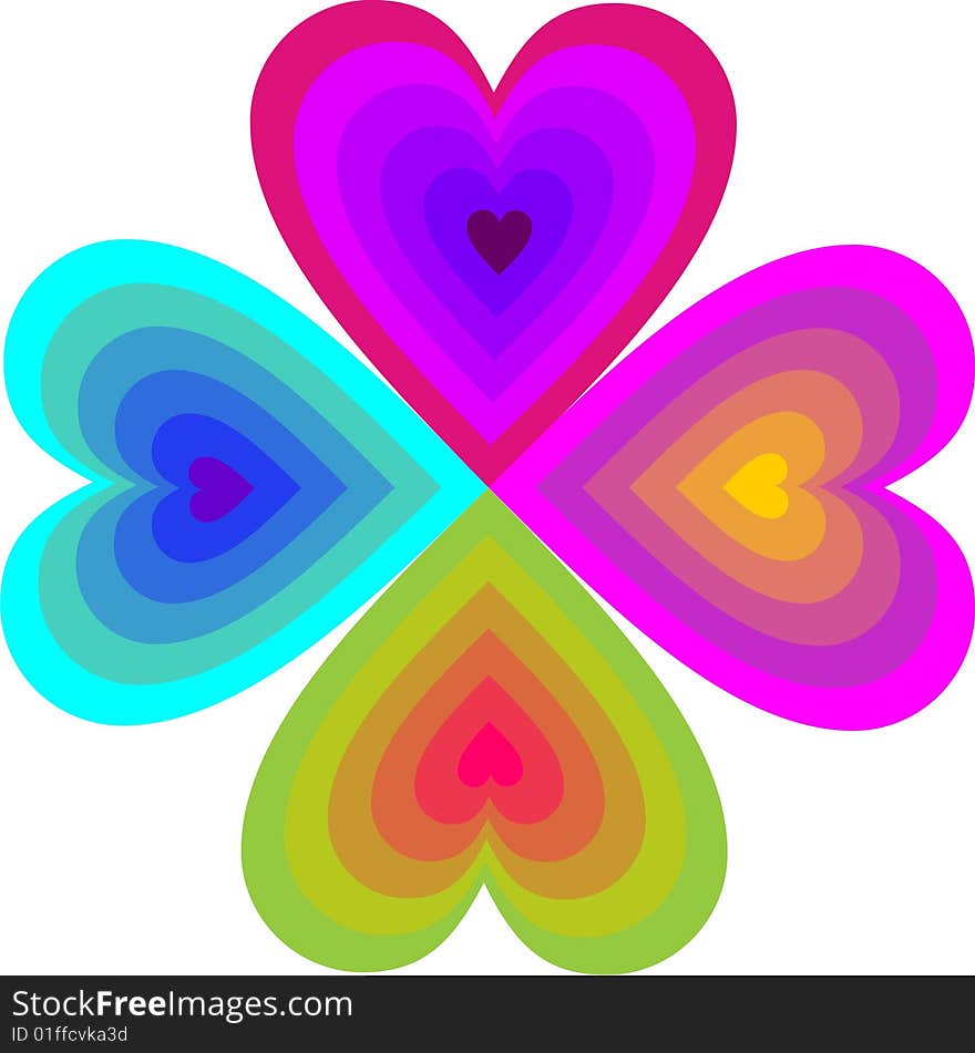 Colorful hearts