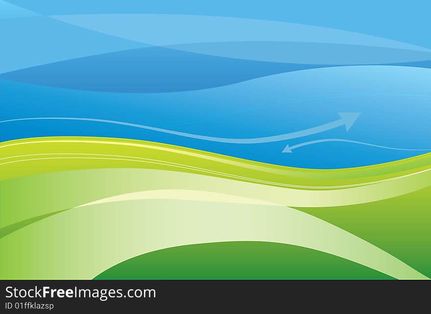 Abstract Background, green and blue.