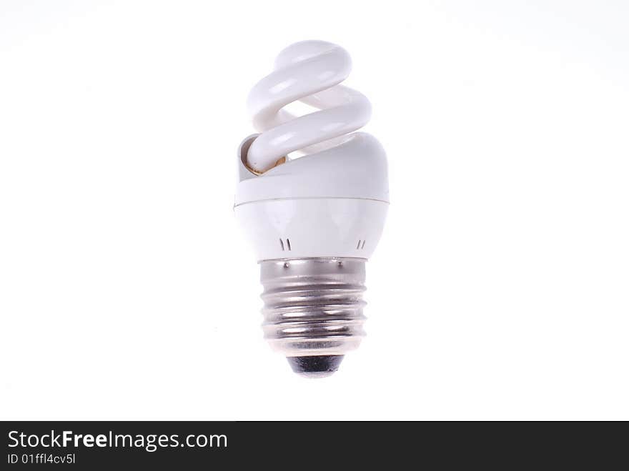 Electrical fluorescent energy-saving lamp isolated on white. Electrical fluorescent energy-saving lamp isolated on white