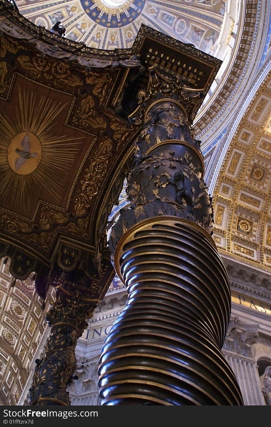 The Baldacchino in St Peters at the Vatican in Rome, Italy