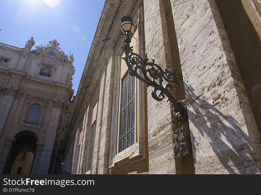 Outdoor shot inside the Vatican in Rome, Italy. Outdoor shot inside the Vatican in Rome, Italy