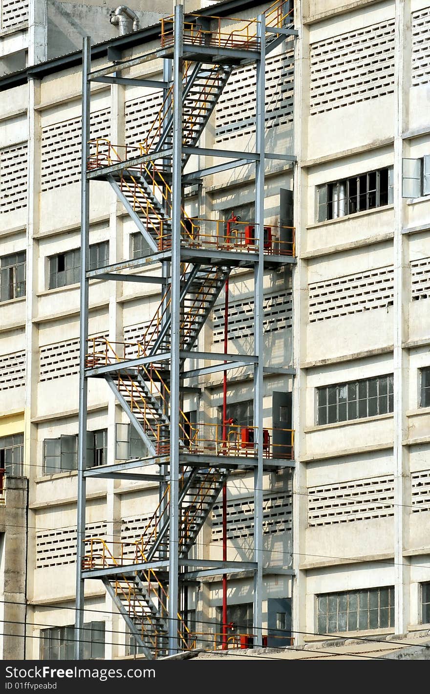 Factory stairs looking great in sunny day.