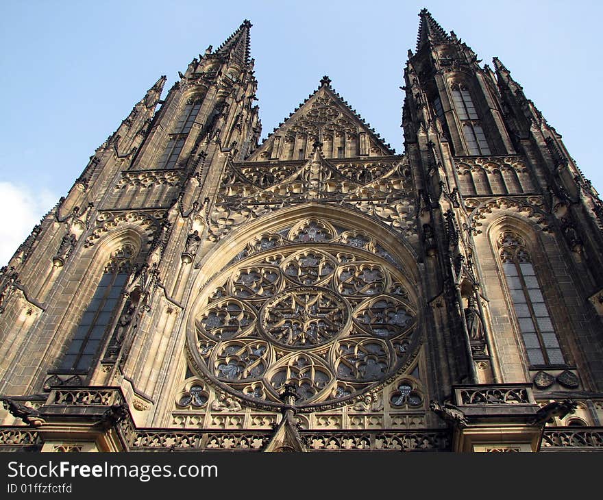 The facade of St Vitus Cathedral