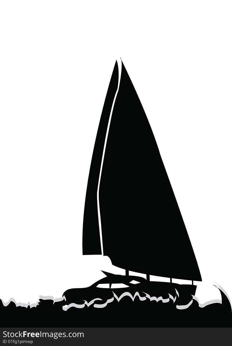 Vector illustration of a sailboat. Vector illustration of a sailboat