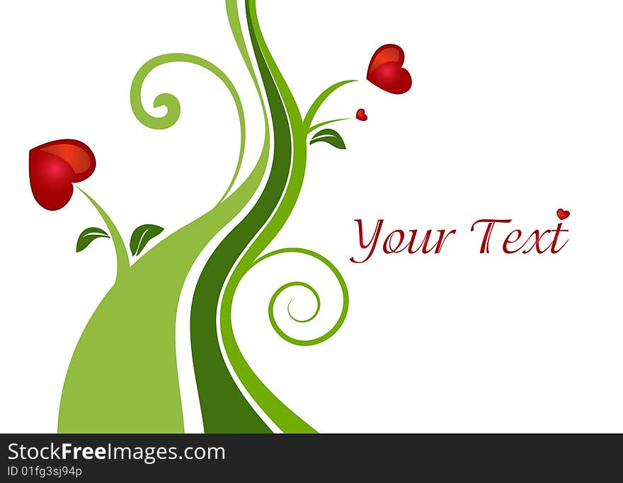 Romantic green background for valentine day