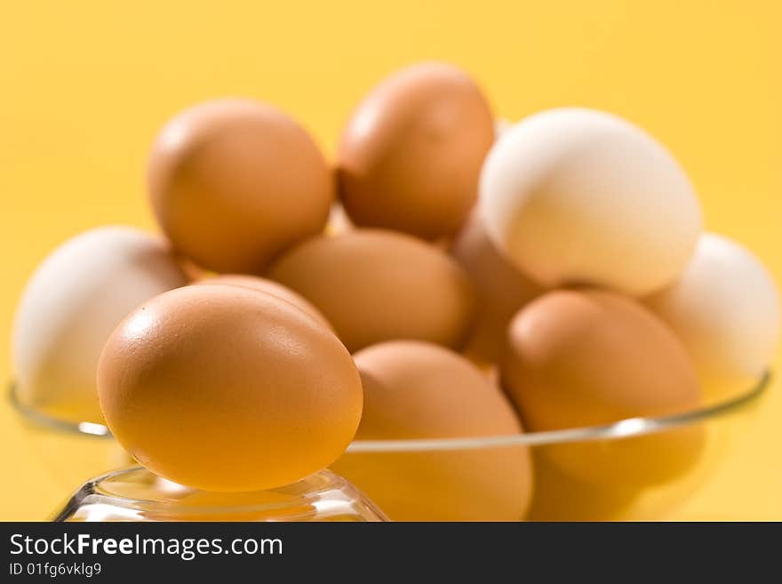 Macro picture of brown and white eegs. Macro picture of brown and white eegs