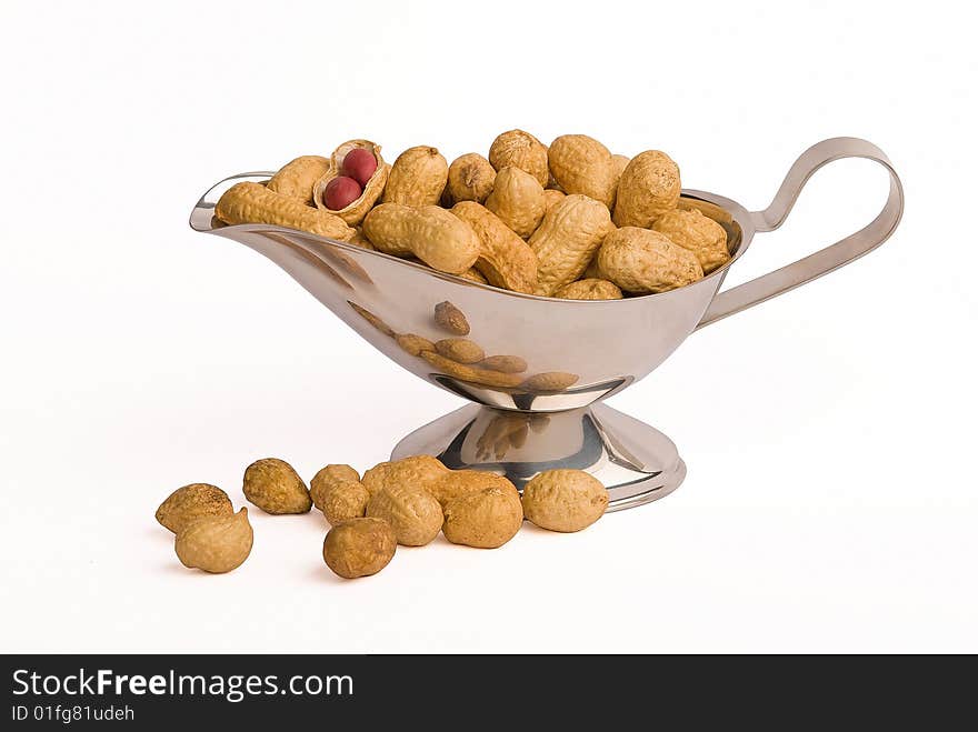 Peanut crops isolated on white background