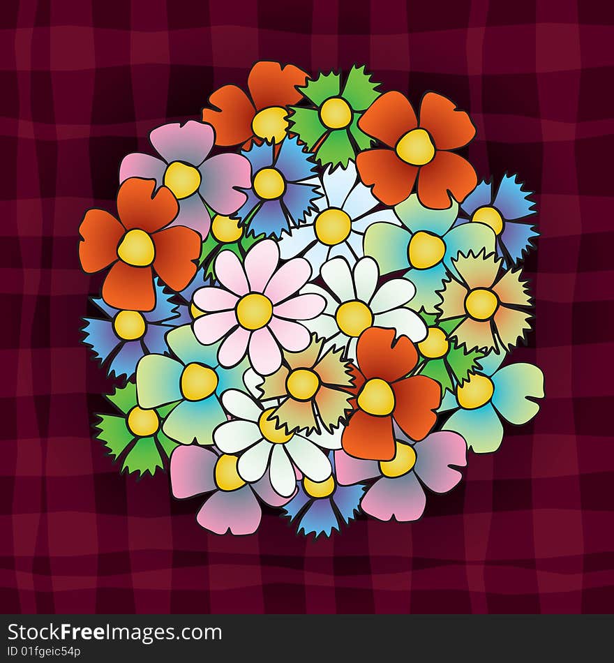 Bouquet from field colors on a dark background. Bouquet from field colors on a dark background