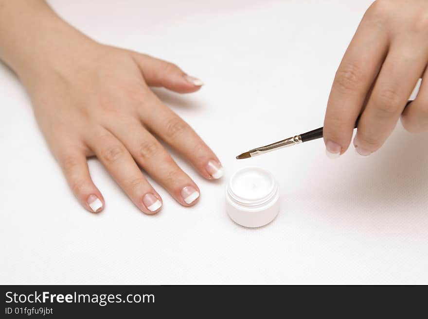 Nail care on a white background