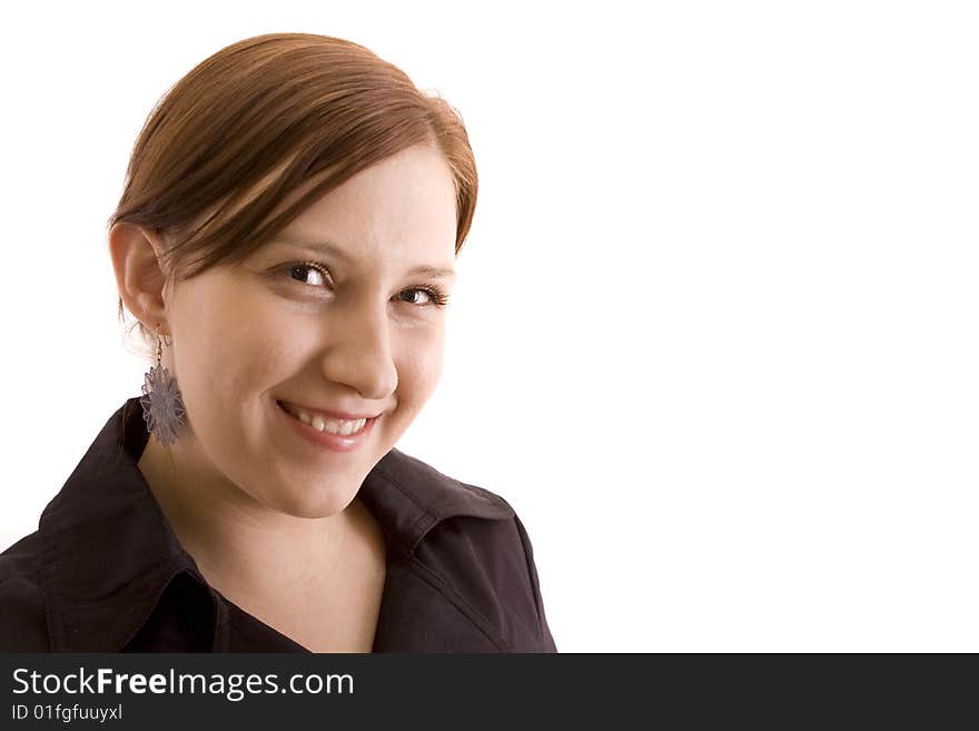 Woman on a white background