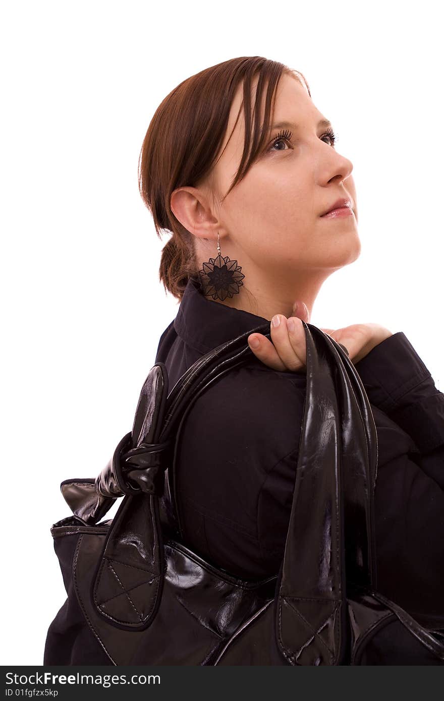 Woman on a white background