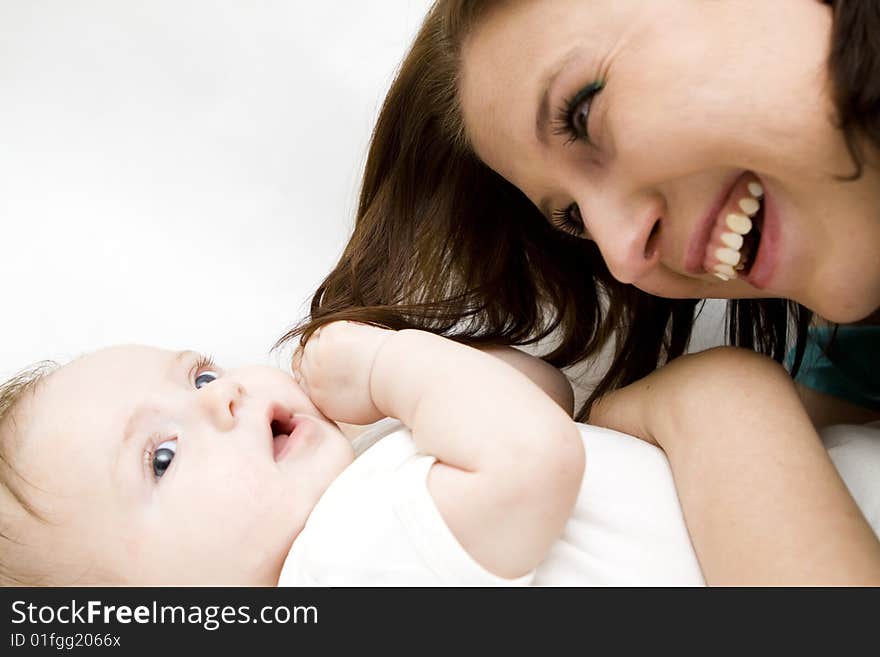 Happy family on a white background. Happy family on a white background