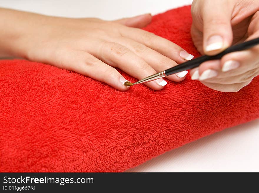 Nail care on a white background