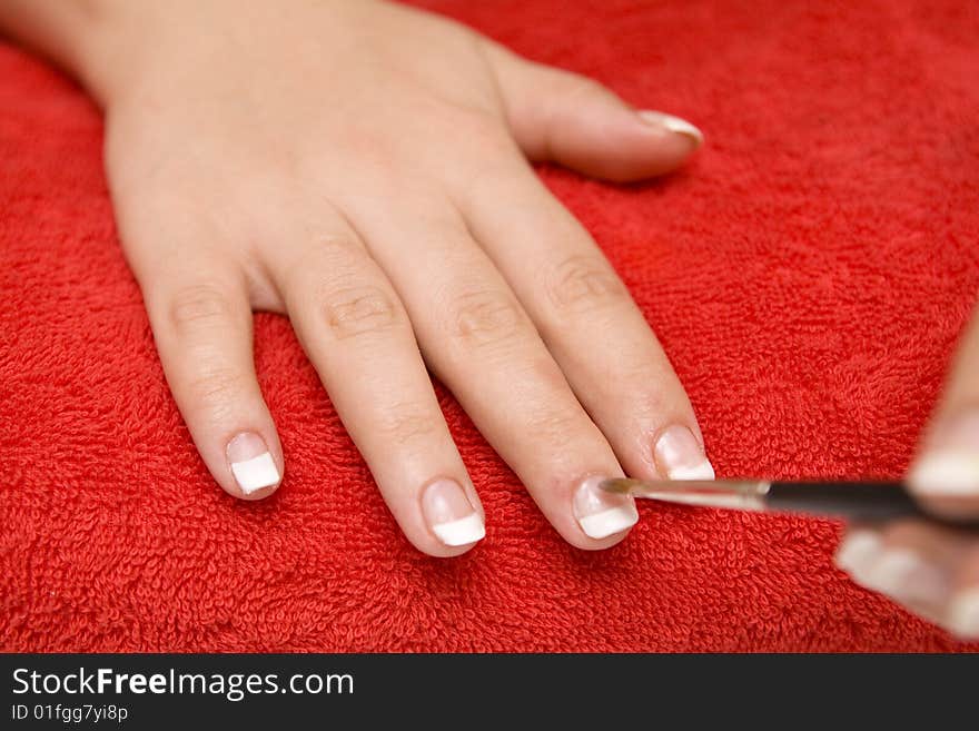 Nail care on a white background