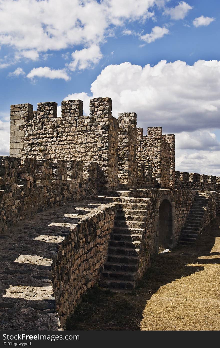 Medieval walls of the castle of Arraiolos, Alentejo, Portugal