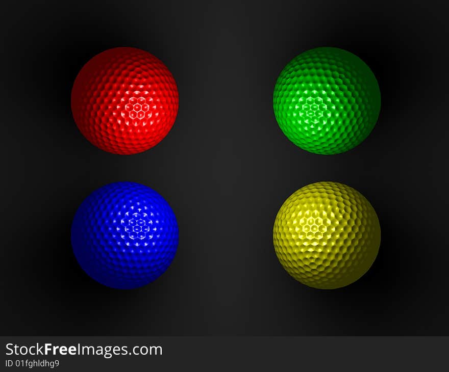 golf balls of different color. golf balls of different color