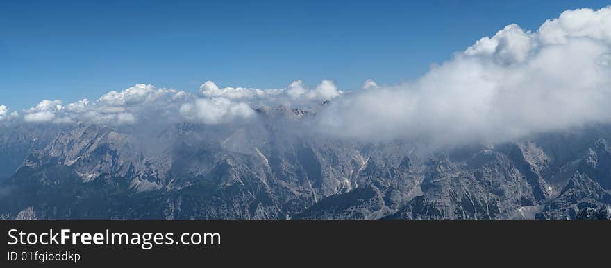 Panorama of the alpine mountins